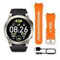 Smartwatch sportowy Manta Activ X GPS srebrny + pomarańczowy pasek