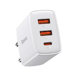 ŁADOWARKA SIECIOWA Baseus Compact Quick Charger CCXJ-E02 30W 2x USB-A 1x USB-C PD 3.0 QC 3.0 BIAŁA