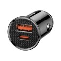 Baseus Circular PPS inteligentna ładowarka samochodowa z portami USB Quick Charge 4.0 QC 4.0 i USB-C PD 3.0 SCP czarny (CCALL-YS