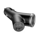 Baseus Y Type Car Charger ładowarka samochodowa 2x USB + gniazdo zapalniczki 3.4A czarny (CCALL-YX01)