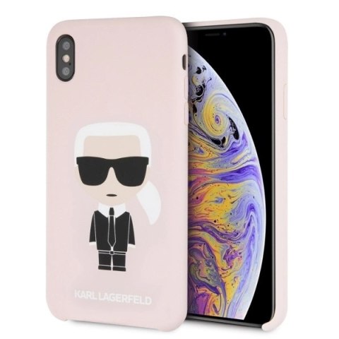 Etui Karl Lagerfeld Silicone Ikonik na iPhone Xs Max - jasnoróżowe