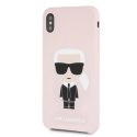 Etui Karl Lagerfeld Silicone Ikonik na iPhone Xs Max - jasnoróżowe