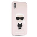 Etui Karl Lagerfeld Silicone Ikonik na iPhone Xs Max - jasnoróżowe