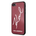 Etui Karl Lagerfeld Signature Glitter na iPhone 7 / 8 / SE 2020 / SE 2022 - czerwone