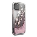 Etui Karl Lagerfeld Glitter Signature na iPhone 11 Pro Max - różowo-złote