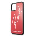 Etui Karl Lagerfeld Signature Glitter na iPhone 11 Pro - czerwone