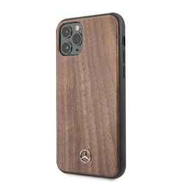 Etui Mercedes Wood Line Walnut na iPhone 11 Pro Max - brązowe