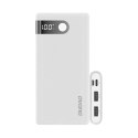 Dudao powerbank 10000 mAh 2x USB / USB Typ C / micro USB 2 A z ekranem LED biały (K9Pro-01)