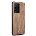 Etui Mercedes Wood Line Walnut na Samsung Galaxy S20 Ultra - brązowe