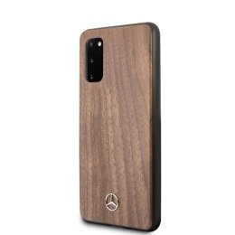 Etui Mercedes Wood Line Walnut na Samsung Galaxy S20 - brązowe