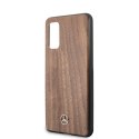 Etui Mercedes Wood Line Walnut na Samsung Galaxy S20 - brązowe