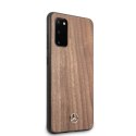 Etui Mercedes Wood Line Walnut na Samsung Galaxy S20 - brązowe