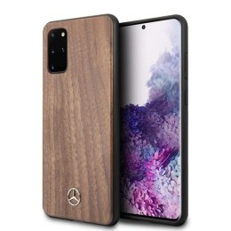 Etui Mercedes Wood Line Walnut na Samsung Galaxy S20+ - brązowe