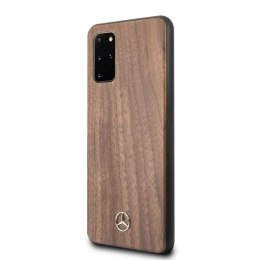 Etui Mercedes Wood Line Walnut na Samsung Galaxy S20+ - brązowe