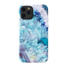 Kingxbar Agate Series eleganckie etui pokrowiec z nadrukiem agat iPhone 12 mini niebieski