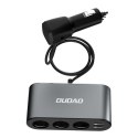 Dudao ładowarka samochodowa 2x USB / 3x rozdzielacz gniazda zapalniczki czarny (R1Pro black)