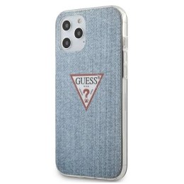 Etui Guess Jeans Collection na iPhone 12 Pro Max - niebieskie