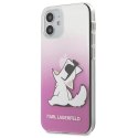 Etui Karl Lagerfeld Choupette Fun na iPhone 12 mini - różowe