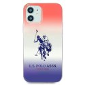 Etui U.S. Polo Assn. Gradient Pattern Collection na iPhone 12 mini - czerwono-niebieskie