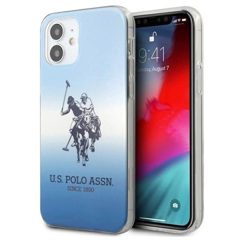 Etui U.S. Polo Assn. Gradient Pattern Collection na iPhone 12 mini - niebieskie