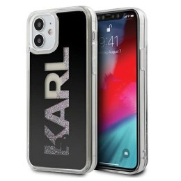 Etui Karl Lagerfeld Karl Logo Glitter na iPhone 12 mini - czarne