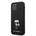 Etui Karl Lagerfeld Saffiano Ikonik Metal na iPhone 12 /12 Pro - czarne