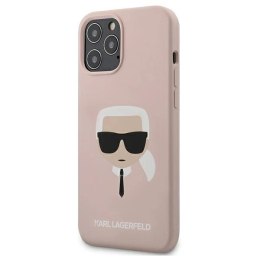 Etui Karl Lagerfeld Silicone Karl's Head na iPhone 12 Pro Max - jasnoróżowe