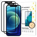 Wozinsky zestaw 2x super wytrzymałe szkło hartowane Full Glue na cały ekran z ramką Case Friendly iPhone 12 Pro / iPhone 12 czar