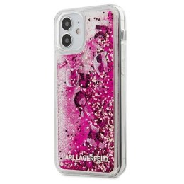 Etui Karl Lagerfeld Glitter Charms na iPhone 12 mini - różowe