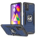 Wozinsky Ring Armor pancerne hybrydowe etui pokrowiec + magnetyczny uchwyt Samsung Galaxy M31s niebieski