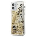 Etui Karl Lagerfeld Glitter Charms na iPhone 12 mini - złote