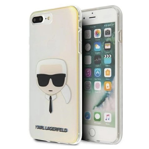 Etui Karl Lagerfeld Iridescent Karl's Head na iPhone 7 / 8 Plus - wielokolorowe