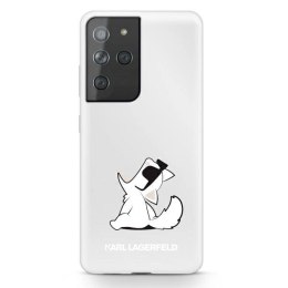 Etui Karl Lagerfeld Choupette Fun na Samsung Galaxy S21 Ultra - przezroczyste