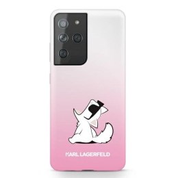 Etui Karl Lagerfeld Choupette Fun na Samsung Galaxy S21 Ultra - różowe