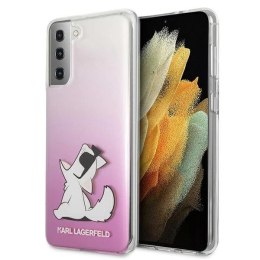 Etui Karl Lagerfeld Choupette Fun na Samsung Galaxy S21+ - różowe