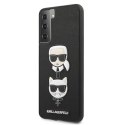 Etui Karl Lagerfeld Saffiano Ikonik Karl&Choupette Head na Samsung Galaxy S21+ - czarne