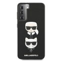 Etui Karl Lagerfeld Saffiano Ikonik Karl&Choupette Head na Samsung Galaxy S21+ - czarne