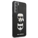 Etui Karl Lagerfeld Saffiano Ikonik Karl&Choupette Head na Samsung Galaxy S21+ - czarne