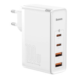 Baseus GaN2 Pro szybka ładowarka sieciowa 100W USB / USB Typ C Quick Charge 4+ Power Delivery biały (CCGAN2P-L02)