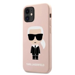 Etui Karl Lagerfeld Silicone Ikonik na iPhone 12 mini - jasnoróżowe