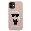 Etui Karl Lagerfeld Silicone Ikonik na iPhone 12 mini - jasnoróżowe