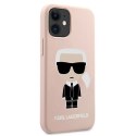 Etui Karl Lagerfeld Silicone Ikonik na iPhone 12 mini - jasnoróżowe