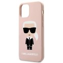 Etui Karl Lagerfeld Silicone Ikonik na iPhone 12 mini - jasnoróżowe