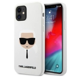 Etui Karl Lagerfeld Silicone Karl's Head na iPhone 12 mini - białe