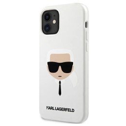 Etui Karl Lagerfeld Silicone Karl's Head na iPhone 12 mini - białe