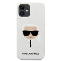 Etui Karl Lagerfeld Silicone Karl's Head na iPhone 12 mini - białe