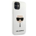 Etui Karl Lagerfeld Silicone Karl's Head na iPhone 12 mini - białe