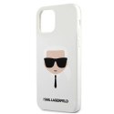 Etui Karl Lagerfeld Silicone Karl's Head na iPhone 12 mini - białe