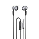 Dudao metalowe przewodowe słuchawki douszne 3,5 mm mini jack szary (X2C-Grey)