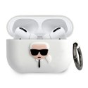 Etui Karl Lagerfeld Silicone Ikonik na AirPods Pro - białe